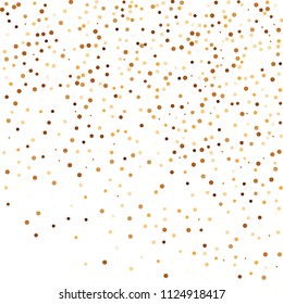 Golden glitter confetti vector. Fallen glitter vector background. Golden bright explosion for invitation card. New year, christmas, wedding, anniversary celebration template. Elegant luxury design.