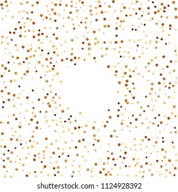 Golden glitter confetti vector. Fallen glitter vector background. Golden bright explosion for invitation card. New year, christmas, wedding, anniversary celebration template. Elegant luxury design.
