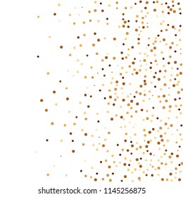Golden glitter confetti vector. Fallen glitter vector background. Golden bright explosion for invitation card. New year, christmas, wedding, anniversary celebration template. Elegant luxury design.