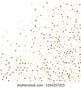 Golden glitter confetti vector. Fallen glitter vector background. Golden bright explosion for invitation card. New year, christmas, wedding, anniversary celebration template. Elegant luxury design.