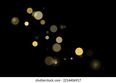 Golden glitter confetti in vintage style on a black background. Vintage retro. Surprise party decoration. Art design.