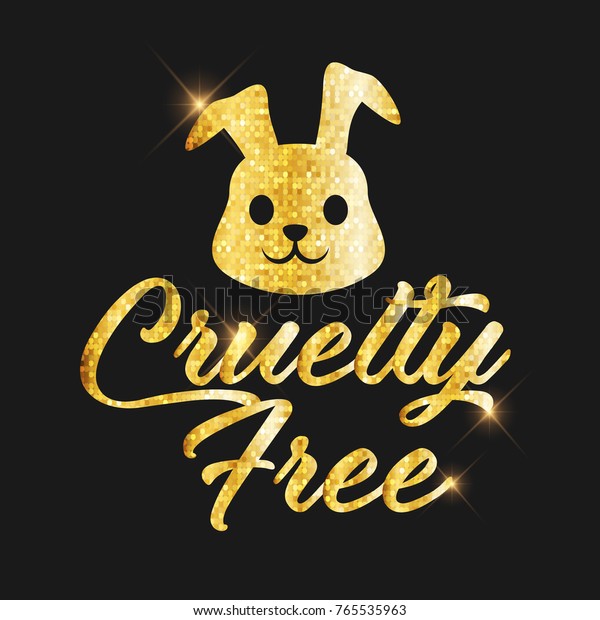 Golden Glitter Cruelty Free Text Rabbit Stock Vector ...