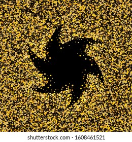 Golden glitter dark background. Vector illustration. Golden texture
