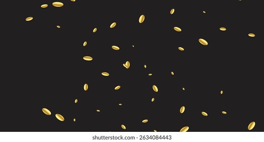 Golden Glitter Dust with black background Background with Dotted Confetti Falling on a Transparent Screen. Luxurious Vector Design Featuring Isolated Golden Glitter and Elegant Lighting Effects