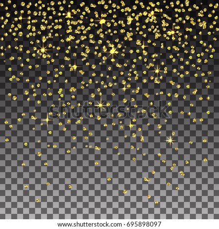 Golden Glitter Falling On Transparent Background Stock Vector (Royalty