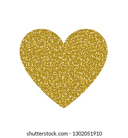 Golden Glitter Heart. Vector