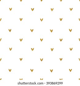Golden glitter hearts seamless pattern