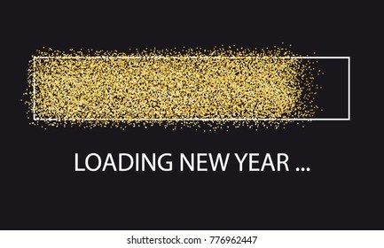 Golden Glitter Loading Bar New Year