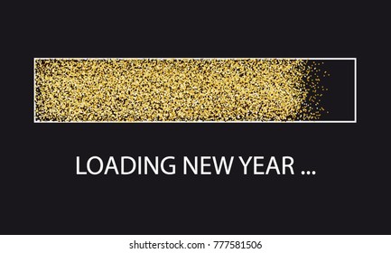 Golden Glitter Loading Bar New Year