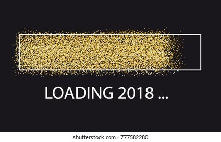 Golden Glitter Loading Bar New Year 2018