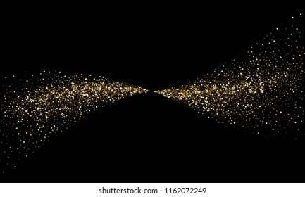 Golden glitter particles wave or vector light glow comet trail with sparkling light wave effect Golden glitter particles wave or vector light glow comet trail with sparkling light wave effect
