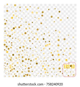 Golden glitter polka dot pattern. Vector illustration