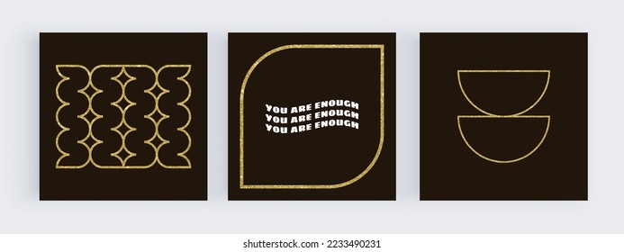 Golden glitter retro backgrounds for design social media, wall art prints