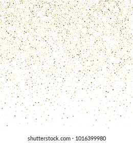 Golden Glitter Sparkle Bubbles Champagne Particles Stars On White Background,  Holiday Concept