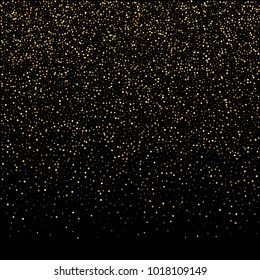 Golden glitter sparkle bubbles champagne particles stars on black background,happy new year holiday concept