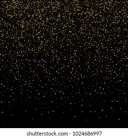 Golden glitter sparkle bubbles champagne particles stars on black background,happy new year holiday concept