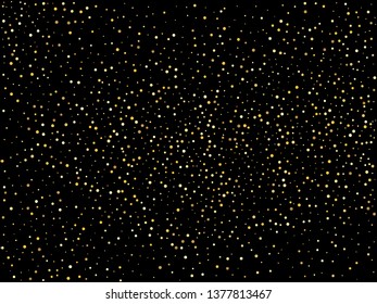 Golden glitter sparkle bubbles champagne particles stars on black background,happy new year holiday concept