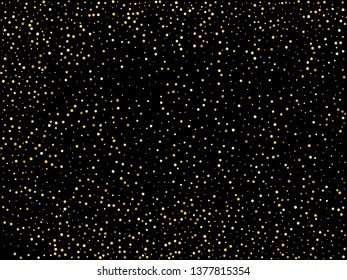 Golden glitter sparkle bubbles champagne particles stars on black background,happy new year holiday concept