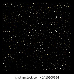Golden glitter sparkle bubbles champagne particles. Abstract stars on black background,happy new year holiday concept