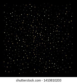 Golden glitter sparkle bubbles champagne particles. Abstract stars on black background,happy new year holiday concept