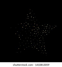 Golden glitter sparkle bubbles champagne particles. Abstract stars on black background,happy new year holiday concept
