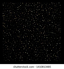 Golden glitter sparkle bubbles champagne particles. Abstract stars on black background,happy new year holiday concept