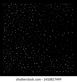 Golden glitter sparkle bubbles champagne particles. Abstract stars on black background,happy new year holiday concept
