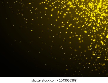 Golden glitter sparkling light bokeh abstract background, Christmas and new year festive vector illustration background