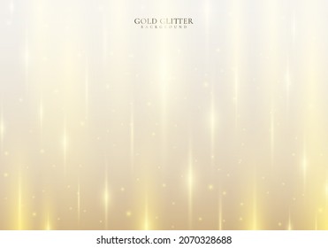 Goldene glitzernde Lichter wirken auf goldenem Hintergrund luxuriöser Stil. Vektorgrafik-Illustration