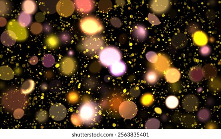 Golden glitter and sparkling stars create a festive Christmas background. Perfect for a Merry Christmas and Happy New Year greeting card, radiating warmth and holiday cheer.