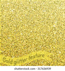 Golden glitter texture. Christmas abstract background. Vector eps10.