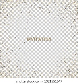 Golden glitter texture isolated on transparent background. Vector illustration for golden shimmer background. Sold gift card, voucher certificate.