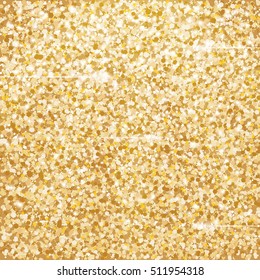 Golden Glitter Texture with Lights. Vector Illustration.