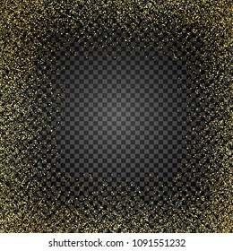 Golden glitter texture on isolated background. Rain Golden. An explosion of gold confetti. Design element. Vector illustration.