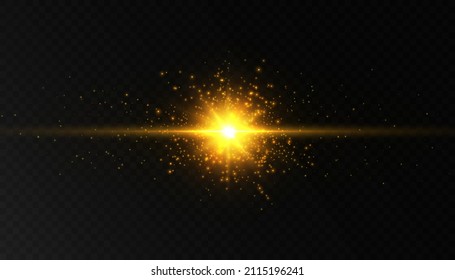 Textura de brillo dorado. Explosión estelar, efecto detonador en el espacio ultraterrestre. Vector