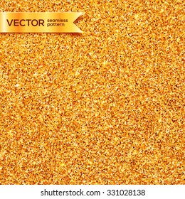Golden glitter texture vector seamless pattern