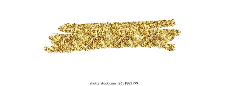 Golden glitter textures stroke. Isolated Vector illustration