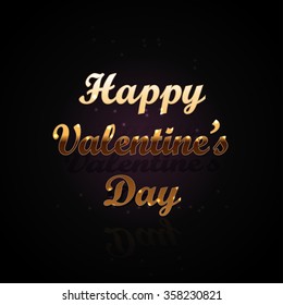 Golden glitter Valentine's Day background. Vector illustration.