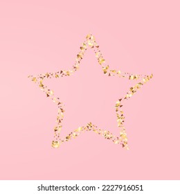 Goldener Glitter, goldener Vektorrosa Hintergrund. Glückliche Sequins Card. Gelbe Partikel - glänzende Illustration. Glänzender heller Hintergrund.