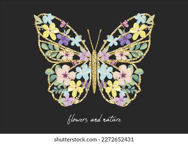 golden glitterf vector hand drawn design