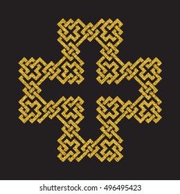 Golden glittering Celtic cross