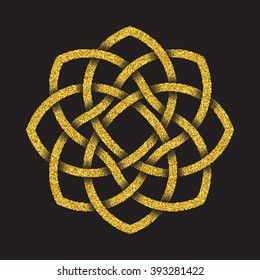 Golden Glittering Logo Template Celtic Knots Stock Vector (Royalty Free ...