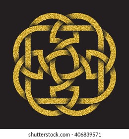 Golden Glittering Logo Symbol Celtic Style Stock Vector (Royalty Free ...