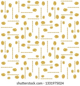 Golden glittering pattern. Gold pattern. Repeatable geometric design. Can be used for fabric, wallpaper, web background, greeting card, scrap booking, vector.