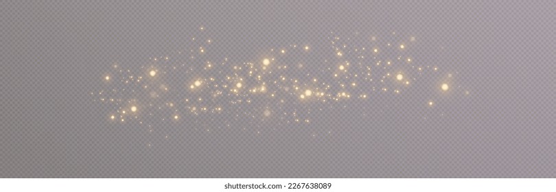Golden Glitter.Light Effect.Glitzernder Partikelhintergrund. Goldstaub auf transparentem Hintergrund.