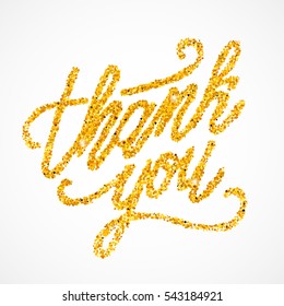 Golden Glittery Thank You Inscription On Stock Vector (Royalty Free ...