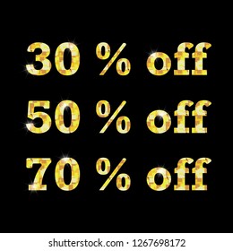 golden glitz sale banner : 30, 50 and 70 % off.