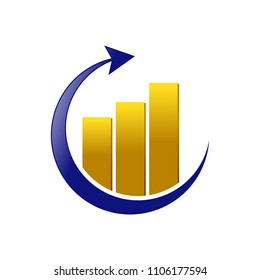 Golden Global Marketing Statistic Symbol Design