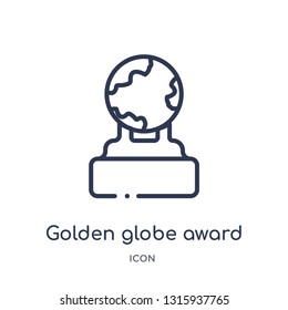Golden Globe Award Icon From Sports And Competition Outline Collection. Thin Line Golden Globe Award Icon Isolated On White Background.