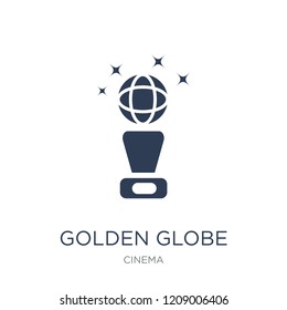 Golden globe icon. Trendy flat vector Golden globe icon on white background from Cinema collection, vector illustration can be use for web and mobile, eps10